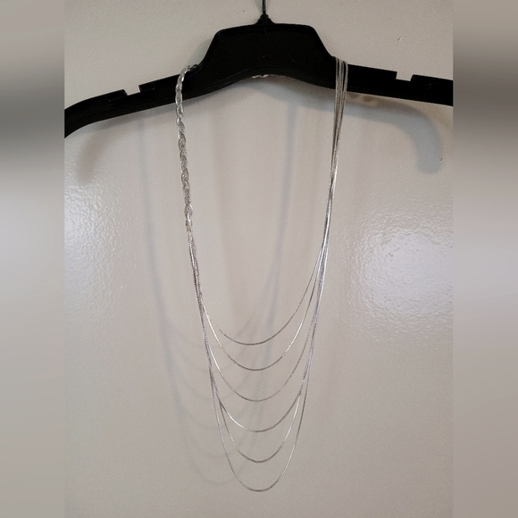 Express Jewelry - Express Silver Layered Long Necklace